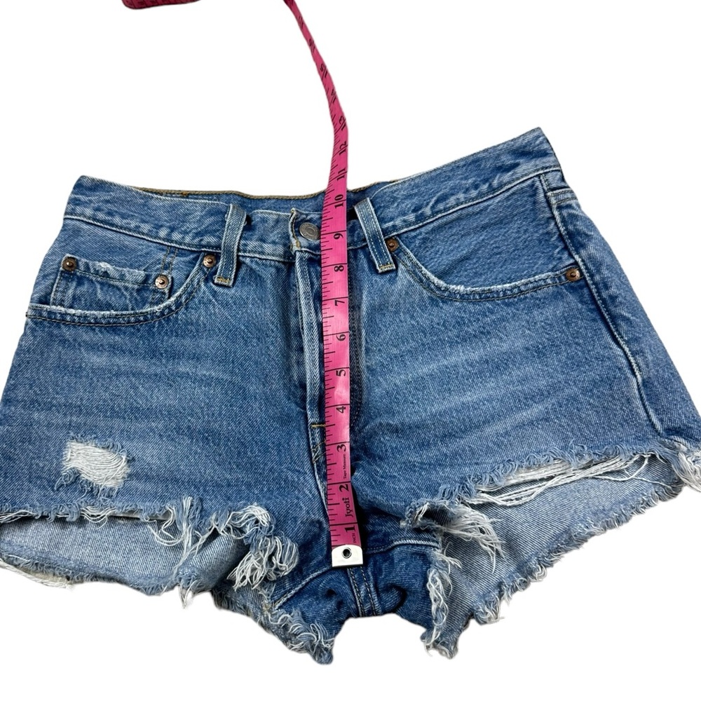 LEVI’S: Premium 501 Women’s Distressed Jean Shorts -Size 26 - Picture 7 of 12